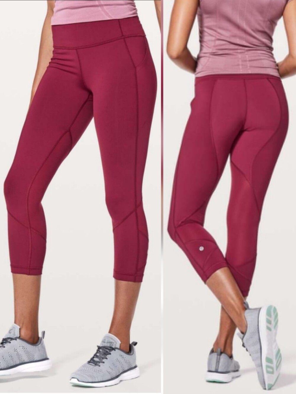 Lululemon Pace Rival Crop 22" run Leggings Ruby Wine